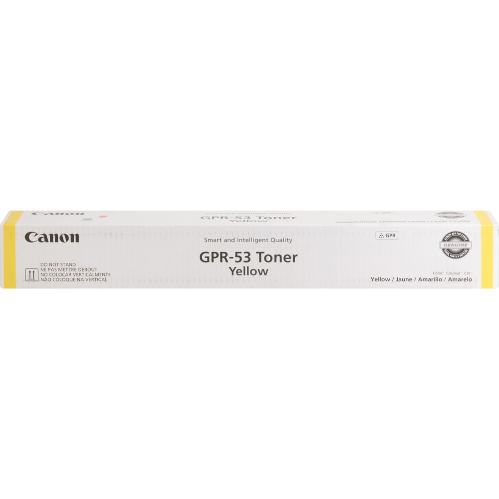 Canon GPR-53 Original Laser Toner Cartridge - Yellow - 1 Each - 19000 Pages MPN:GPR53Y