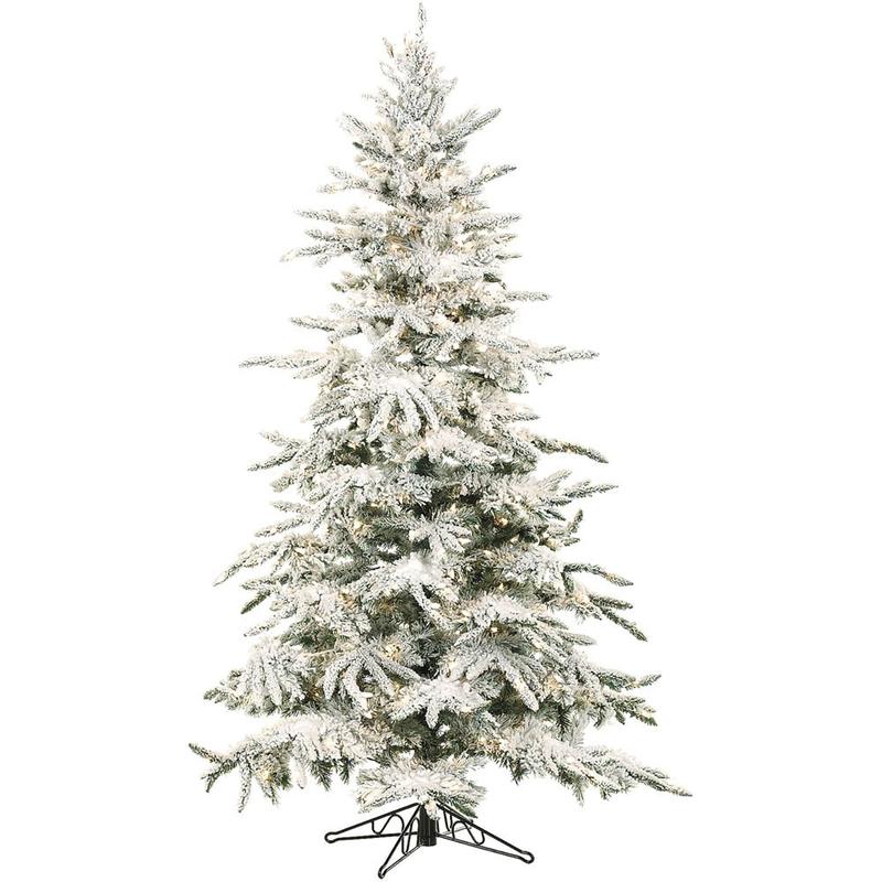 Fraser Hill Farm Artificial Flocked Mountain Pine Christmas Tree With Multicolor LED Lighting, 9ft MPN:FFMP090-6SN
