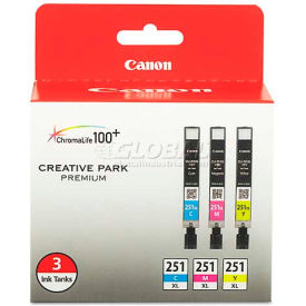 Canon® 6449B009 (CLI-251XL) High-Yield Ink 11 mL Cyan Magenta Yellow 3/Pk 6449B009