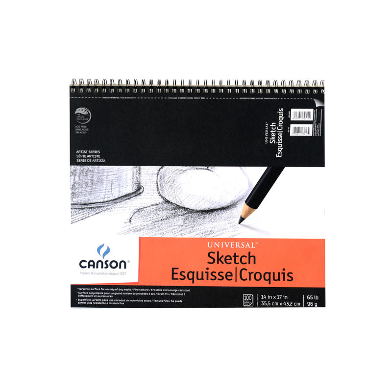 Canson Universal Heavyweight Sketch Pad, 14in x 17in, 100 Sheets Per Pad MPN:100510853