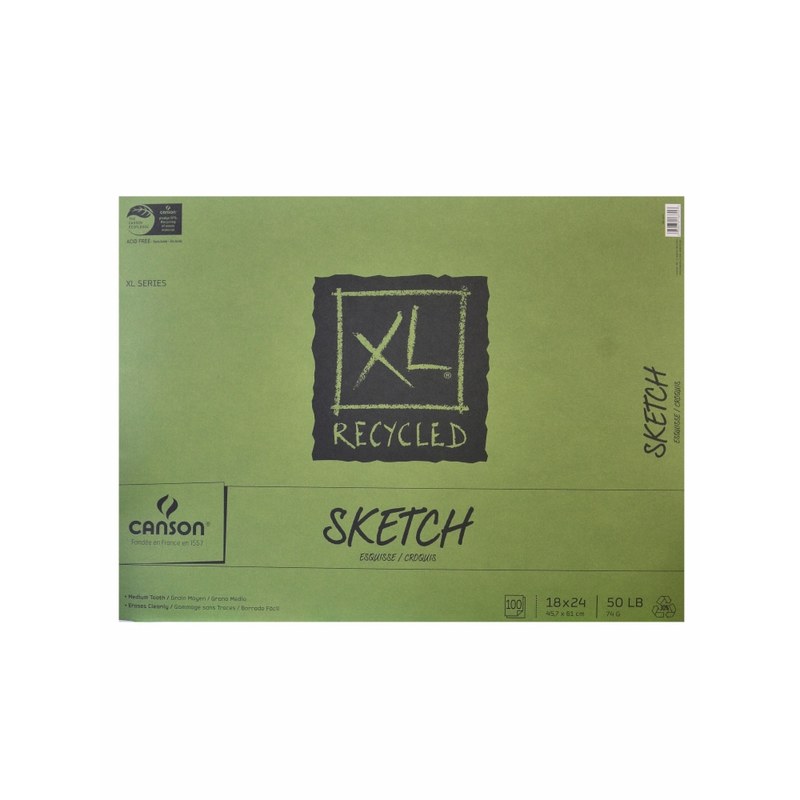 Canson XL Sketch Pads, Fold-Over, 18in x 24in, 100 Sheets MPN:100510925