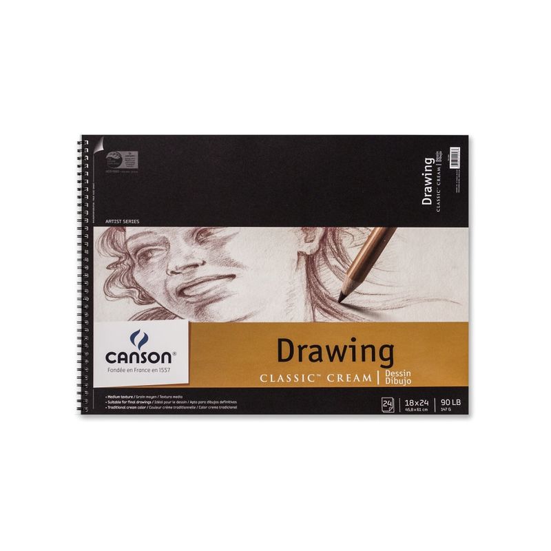Canson Classic Cream Drawing Pad, 18in x 24in, 24 Sheets MPN:100510976
