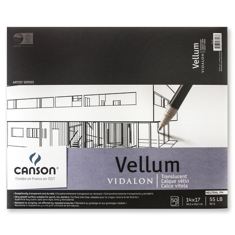 Canson Vidalon Tracing Vellum Pad, 14in x 17in, Pack Of 50 Sheets MPN:100510985