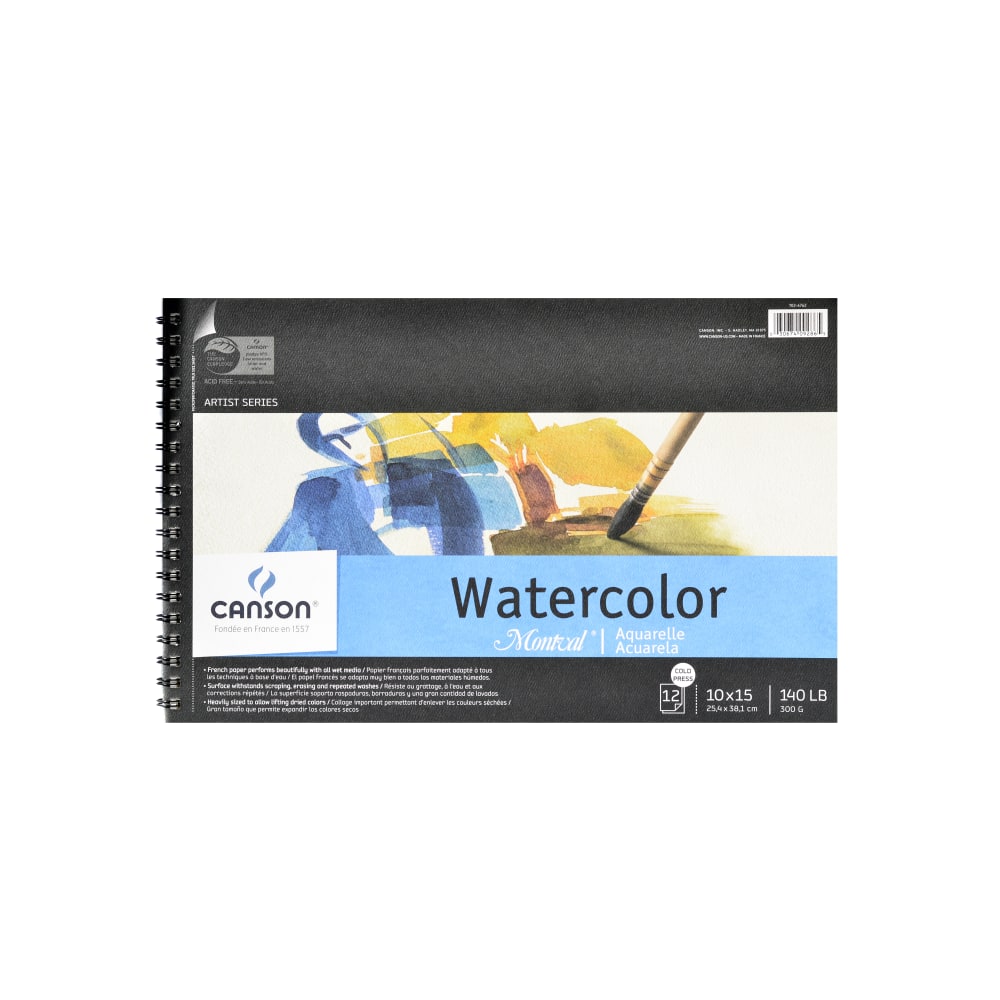 Canson Montval Watercolor Paper, 10in x 15in, 12 Sheets MPN:100511059