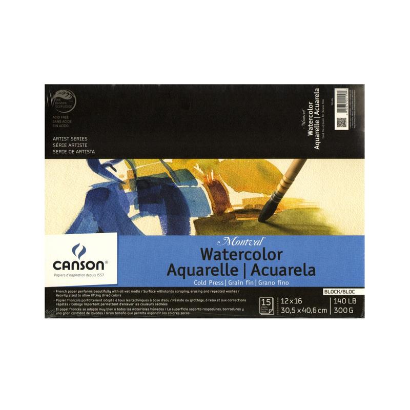 Canson Montval Watercolor Paper, 12in x 16in, 15 Sheets MPN:100511065