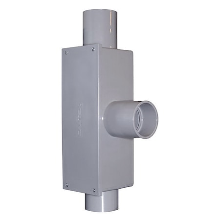 Conduit Outlet Body, PVC, T, Conduit Outlet Hub Size: 2-1/2