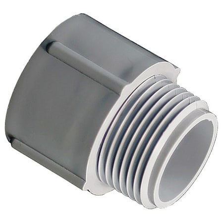 Conduit Fitting Adapter, 1/2 in, Threaded, PVC, Zinc Plated MPN:5140103