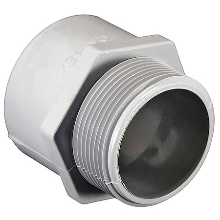 Conduit Fitting Adapter, 1-1/4 in, Threaded, PVC, Plain MPN:5140106