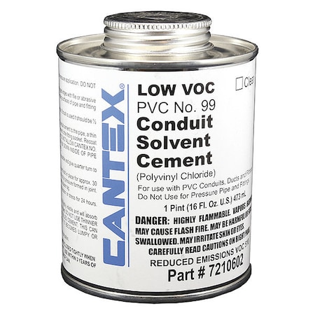 Conduit Fitting Pipe Cement, PVC, PVC Coated, Clear MPN:7210602