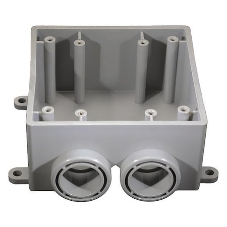 Weatherproof Electrical Box, 36.3 cu in, FSS Box Type, 2 Gangs, PVC, Rectangular Shape MPN:5133392