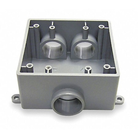 Weatherproof Electrical Box, 35.3 cu in, FSCC Box Type, 2 Gangs, PVC, Rectangular Shape MPN:5133400