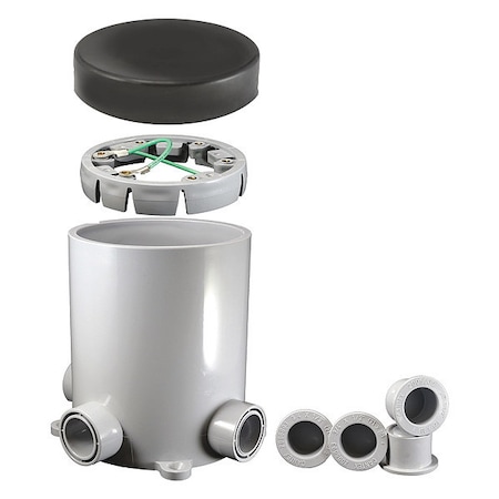 Electrical Box, 90 cu in, Floor Box Type, 1 Gang, PVC, Round Shape MPN:5133760