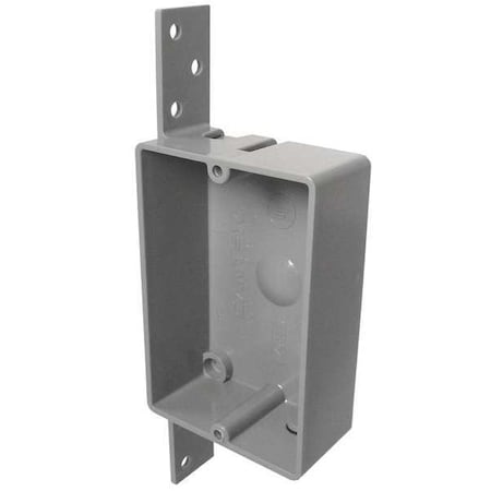 Electrical Box, 8 cu in, Square Box Type, 1 Gang, PVC, Rectangular Shape MPN:EZ08SB