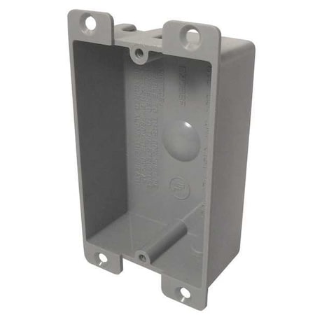 Electrical Box, 8 cu in, Square Box Type, 1 Gang, PVC, Rectangular Shape MPN:EZ08SF