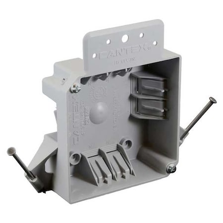 Electrical Box, 18 cu in, Square Box Type, 2 Gangs, PVC, Square Shape MPN:EZ18XNR