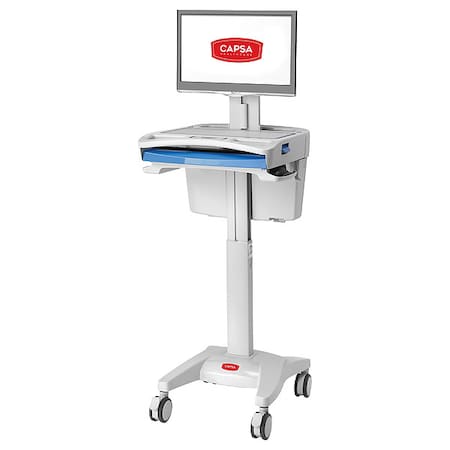 Laptop Cart, 30 lb, Aluminum, Assembled MPN:1854483