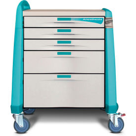 Capsa Healthcare Avalo® Anesthesia Cart w/ Compact Height & Electronic Lock Green AM-AN-CMP-ELOK-G