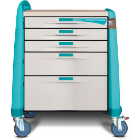 Capsa Healthcare Avalo® Anesthesia Cart w/ Compact Height & Key Lock Green AM-AN-CMP-KEY-GR