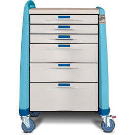 Capsa Healthcare Avalo® Anesthesia Cart w/ Standard Height & Electronic Lock Blue AM-AN-STD-ELOK-B