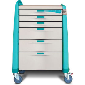 Capsa Healthcare Avalo® Anesthesia Cart w/ Standard Height & Electronic Lock Green AM-AN-STD-ELOK-G
