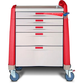 Capsa Healthcare Avalo® Emergency Cart Red Compact Height AM-EM-CMP-RED
