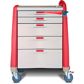 Capsa Healthcare Avalo® Emergency Cart Red Intermediate Height AM-EM-INT-RED