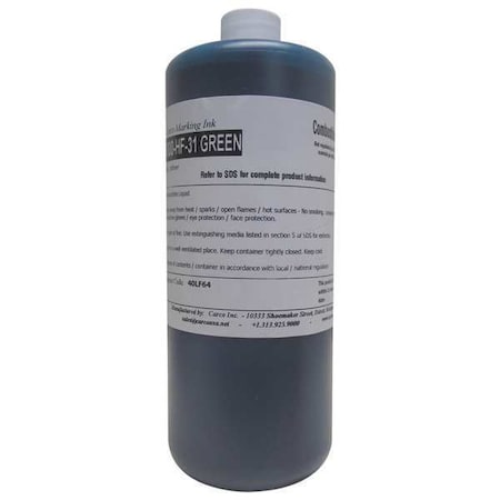 Marking Ink, 1 qt, Green, Dye MPN:1000-HF-31 GREEN