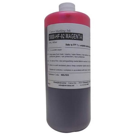 Marking Ink, 1 qt, Pink, Dye MPN:1000-HF-92 MAGENTA