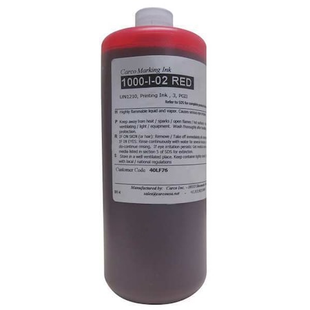 Marking Ink, 1 qt, Red, Dye MPN:1000-I-02 RED