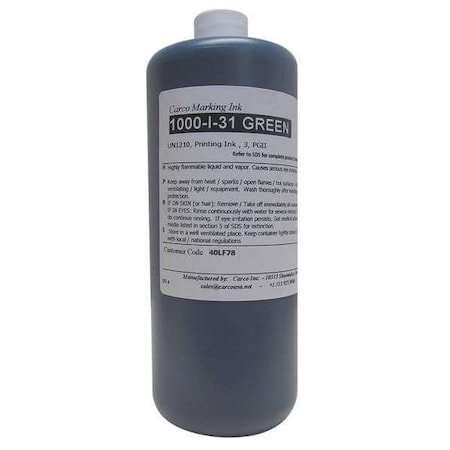 Marking Ink, Dye Type, Green, 30 to 60 sec MPN:1000-I-31 GREEN