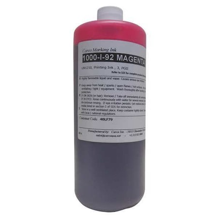 Marking Ink, 1 qt, Pink, Dye MPN:1000-I-92 MAGENTA