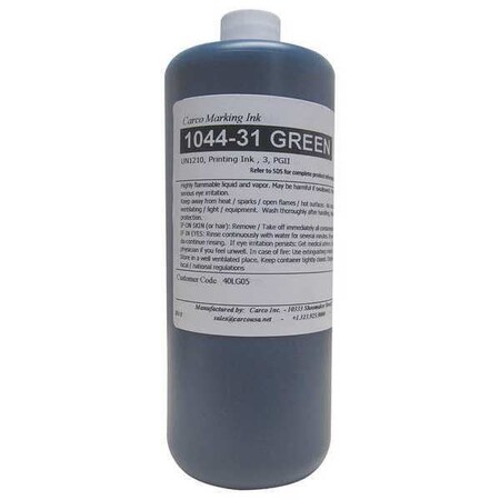 Marking Ink, Dye Type, Green, 10 to 15 sec MPN:1044-31 GREEN