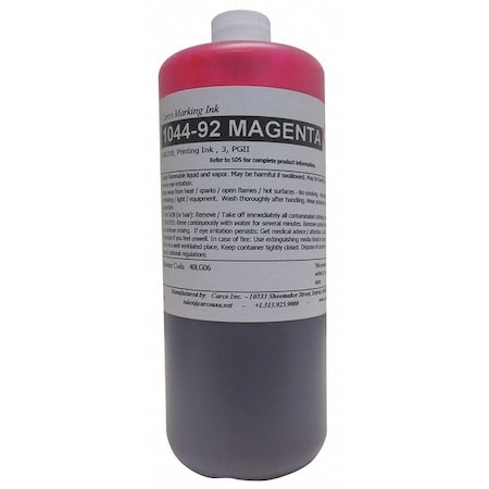 Marking Ink, 1 qt, Pink, Dye MPN:1044-92 MAGENTA