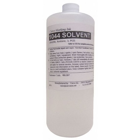 Marking Solvent, 1 qt, Clear, Dye MPN:1044 SOLVENT
