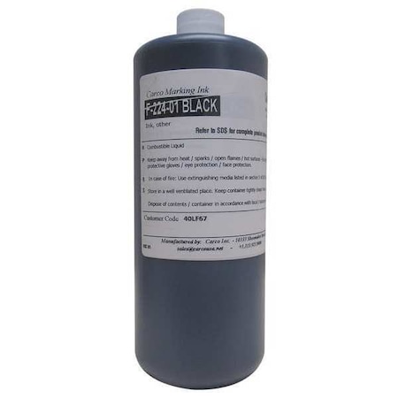 Marking Ink, 1 qt, Black, Pigment MPN:F-224-01 BLACK