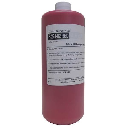 Marking Ink, 1 qt, Red, Pigment MPN:F-224-02 RED