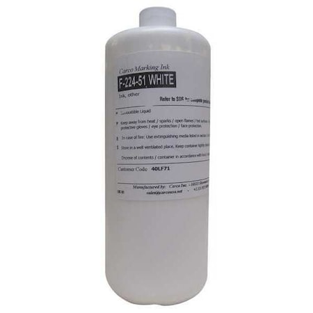 Marking Ink, 1 qt, White, Pigment MPN:F-224-51 WHITE