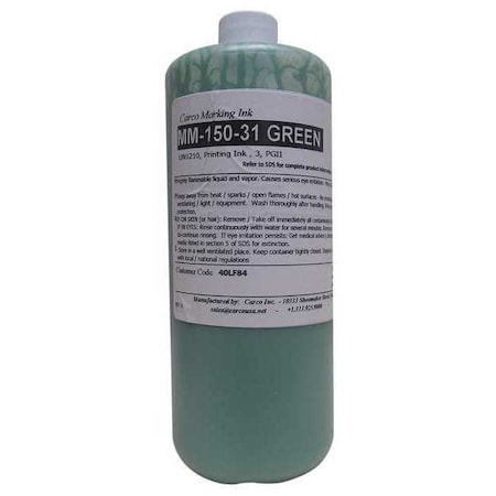 Marking Ink, 1 qt, Green, Pigment MPN:MM-150-31 GREEN