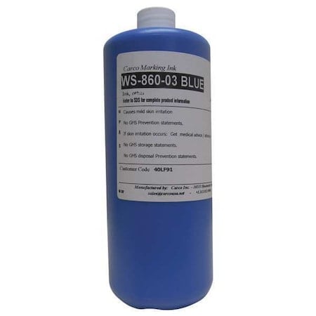 Marking Ink, 1 qt, Blue, Dye MPN:WS-860-03 BLUE