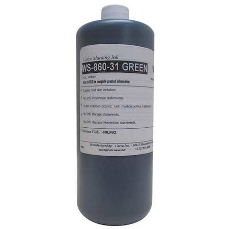 Marking Ink, 1 qt, Green, Dye MPN:WS-860-31 GREEN