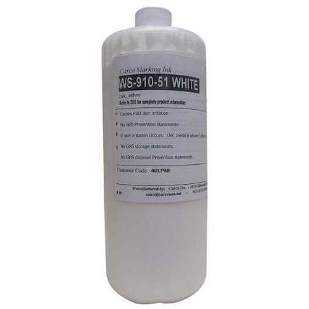 Marking Ink, 1 qt, White, Pigment MPN:WS-910-51 WHITE
