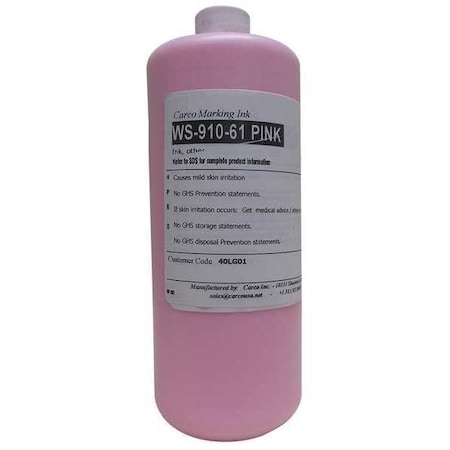 Marking Ink, 1 qt, Pink, Pigment MPN:WS-910-61 PINK
