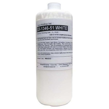 Marking Ink, 1 qt, White, Pigment MPN:XX-1346-51 WHITE