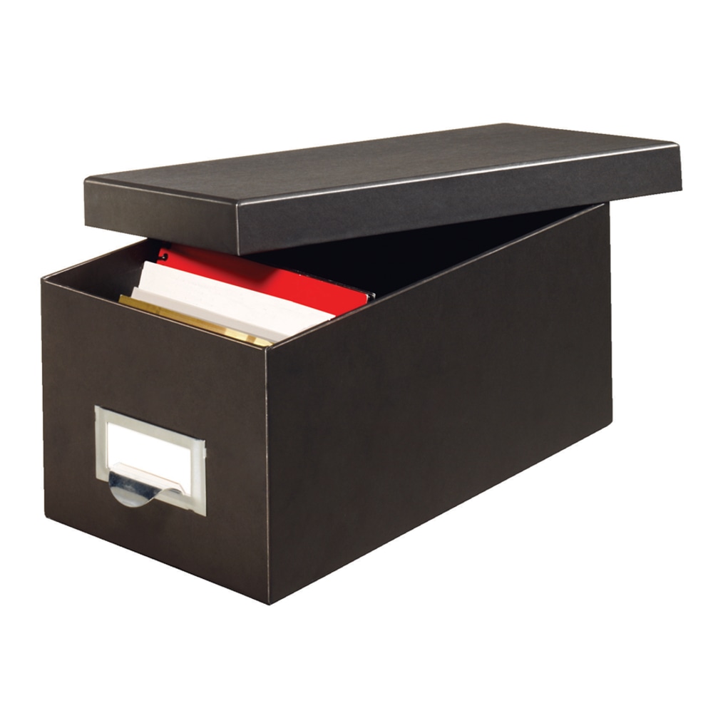 Globe-Weis 70% Recycled Index Card Storage Case, 5inH x 6 5/8inW x 11 5/8inD, For 4in x 6in Cards, Black (Min Order Qty 7) MPN:GLW4X6BLA