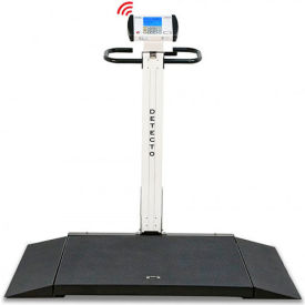 Detecto 6550 Digital Foldable Wheelchair Scale w/ Wheels & Built in Ramps 1000 lb x 0.2 lb 6550