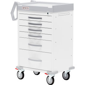Detecto® Rescue Series General Purpose Medical Cart White Frame with 6 White Drawers RC333369WHT