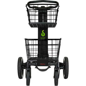 Scout Cart All-Purpose Folding Cart with Removable Baskets and Cargo Tray - Black SCV1C