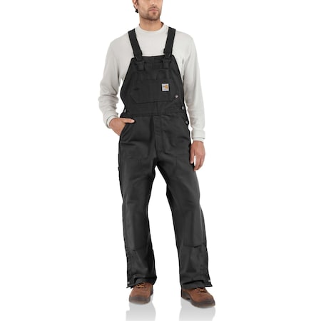 Mens Flame Resistant Bib Overall, 13oz 100% Cotton FR Duck, Black, 44 in x 32 in MPN:101627-001