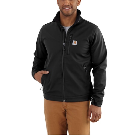 Men's Crowley Softshell Jacket, 90% Nylon/10% Spandex, 13.9oz, Black, 4XL MPN:102199-001