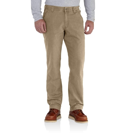 Mens Rigby Relaxed Straight Dungaree, 8.5oz 98% Cotton/2% Spandex Canvas, Dark Khaki, 33 in x 28 in MPN:102291-253